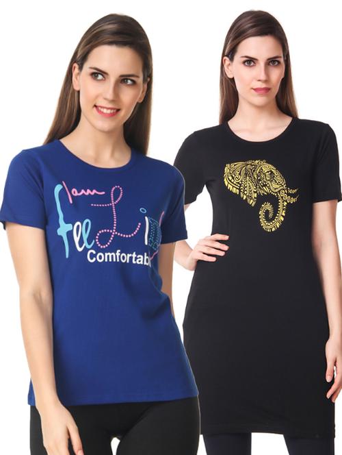 pack of 2 round neck printed regular tee - 18518700 - Very Small Image - 1