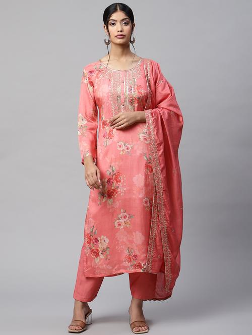 floral kurta pant set with dupatta - 18518902 - Very Small Image - 1