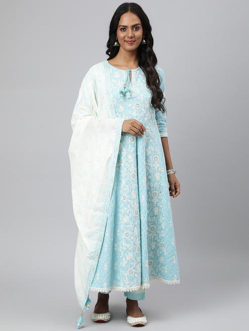 embroidered kurta pant with dupatta - 18518921 - Very Small Image - 1