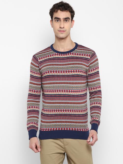 navy blue printed pullover - 18519178 - Very Small Image - 1