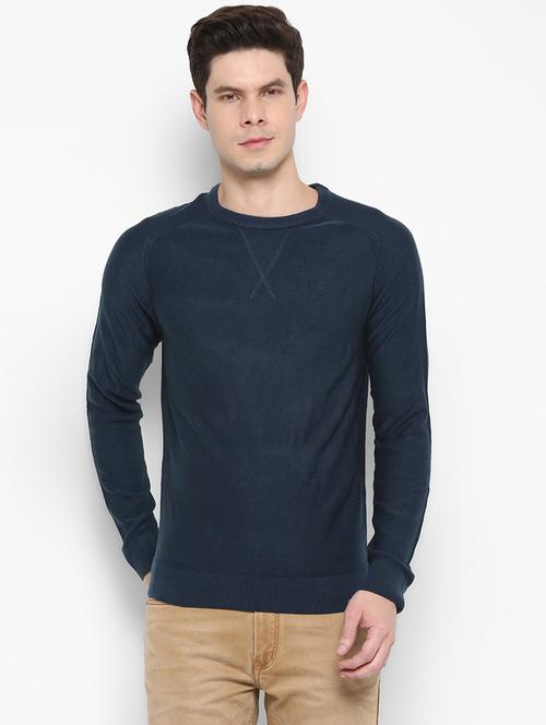 navy blue solid pullover - 18519192 - Very Small Image - 1