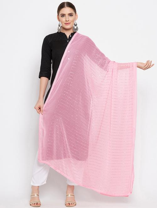 pink poly chiffon dupatta - 18519274 - Very Small Image - 1