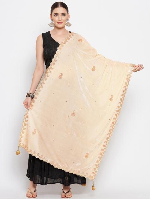 gotta patti velvet dupatta - 18519309 - Very Small Image - 1