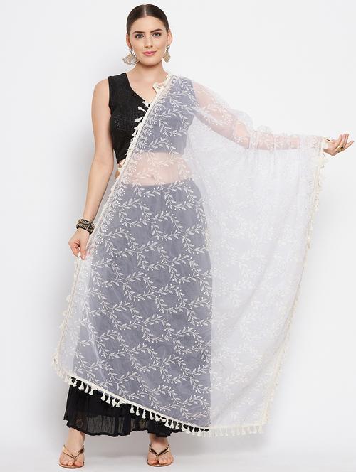 embroidered organza dupatta - 18519315 - Very Small Image - 1