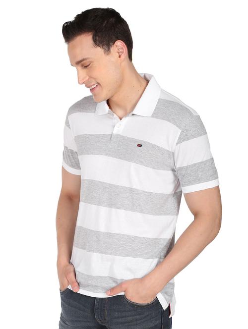 grey striped polo t-shirt - 18519377 - Very Small Image - 1