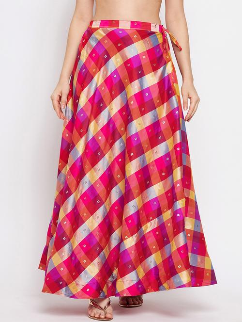 multi colored checkered flared skirt - 18519389 - Very Small Image - 1