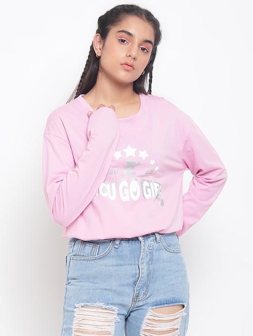girls round neck typographic regular tee - 18519532 - Very Small Image - 1