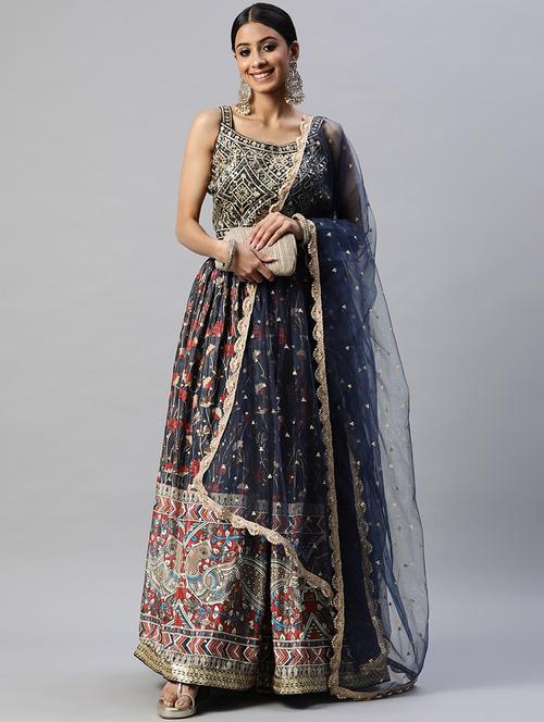 printed lehenga and choli with sequence and embroidery work and dupatta - 18519632 - Very Small Image - 1