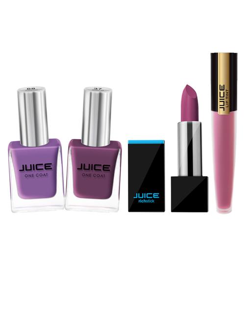 juice berry ice - 37 & purple faith - 68 nail paint miss mauve m-98 lipstick vamptastic plum m-80 liptint pack of 4 - 18519723 - Very Small Image - 1