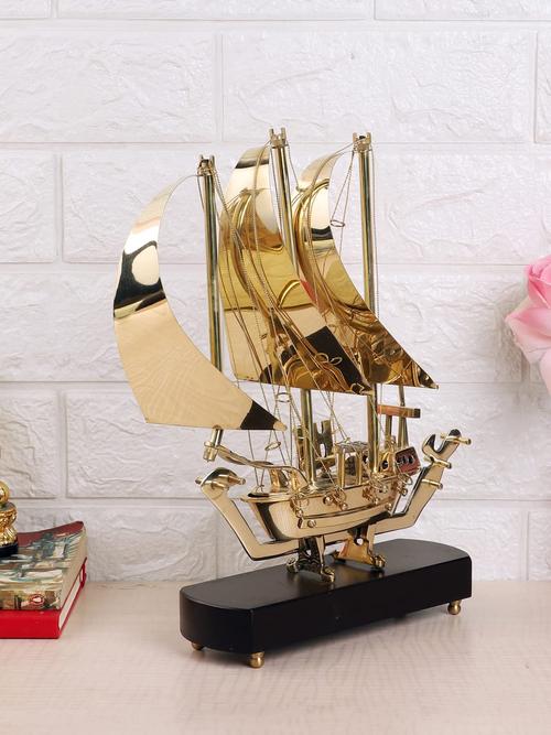 hand crafted brass vintage ship mounted - 18519744 - Very Small Image - 1