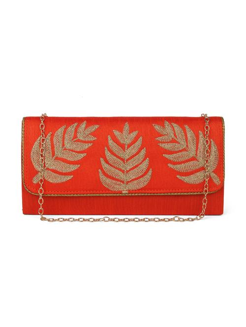 orange embroidered envelope clutch - 18519765 - Very Small Image - 1
