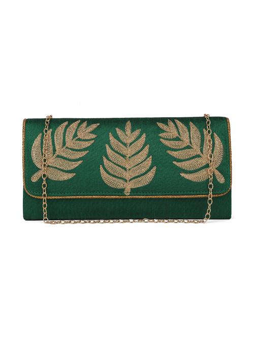 green embroidered envelope clutch - 18519766 - Very Small Image - 1