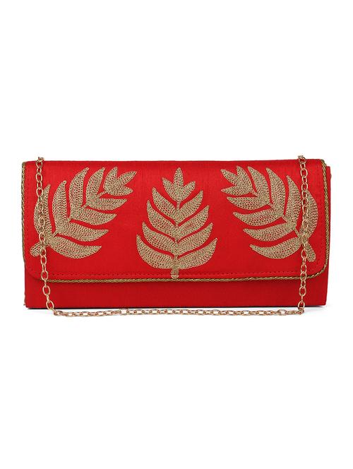 red embroidered envelope clutch - 18519769 - Very Small Image - 1