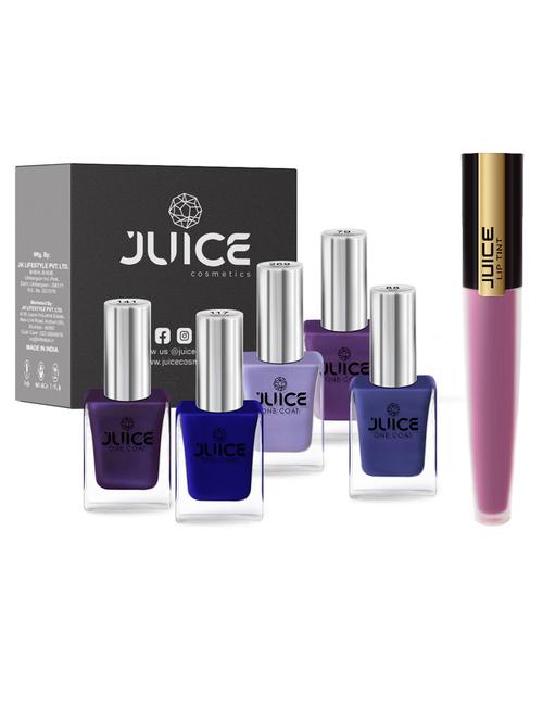 juice nail paint grape purple-79 indigo-88 pigment blue-117 royal purple-141 pearly flint-269, & liptint hollywood nights m-83 - 18519822 - Very Small Image - 1