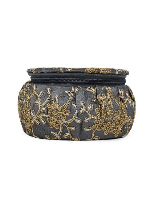 grey embroidered structured pouch - 18519919 - Very Small Image - 1