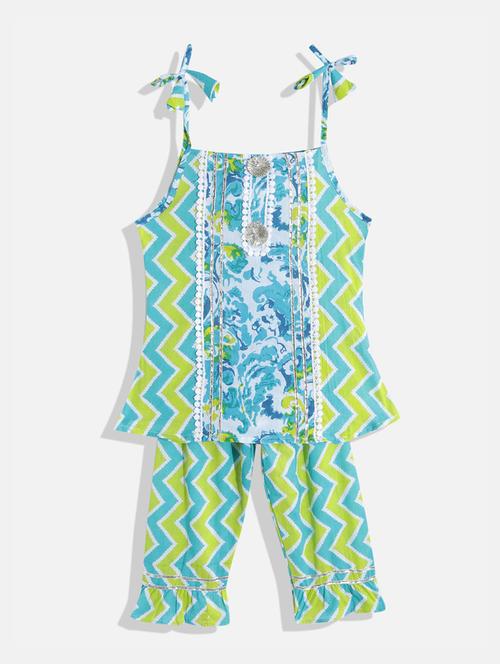 girls printed kurta pant set - 18519929 - Very Small Image - 1