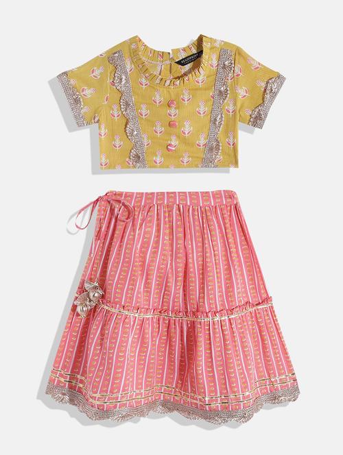 girls printed lehnga choli with dupatta - 18519992 - Very Small Image - 1