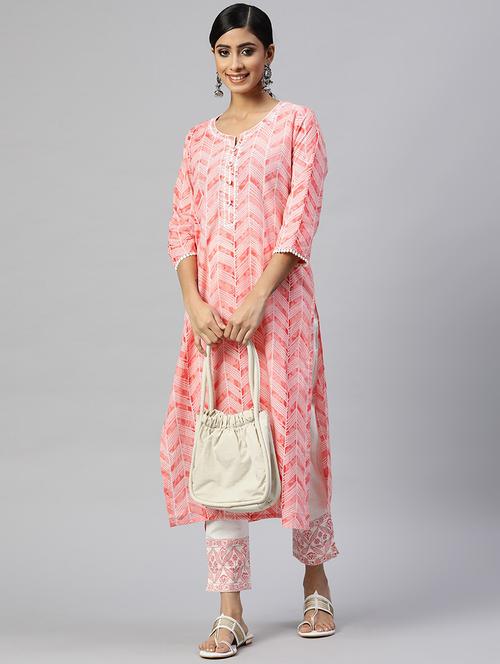 chevron kurta pant set - 18520290 - Very Small Image - 1