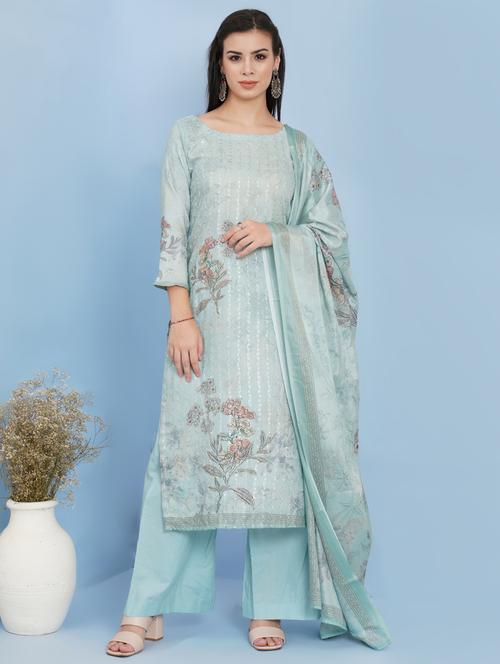 digital printed unstitched suit set - 18520306 - Very Small Image - 1