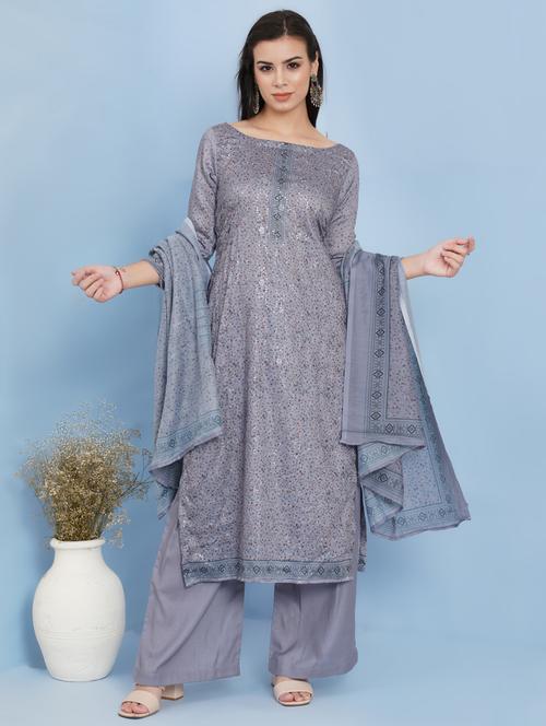 digital printed unstitched suit set - 18520309 - Very Small Image - 1