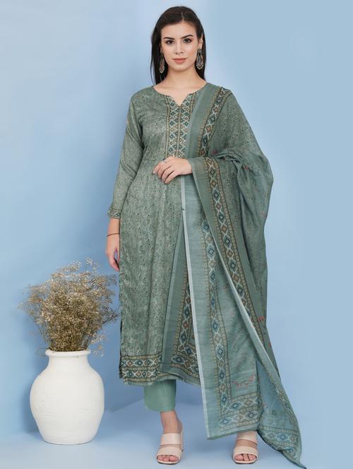 digital printed unstitched suit set - 18520314 - Very Small Image - 1