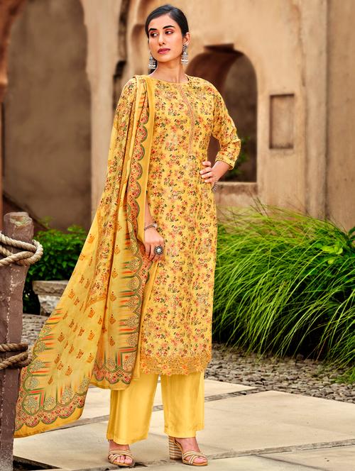 digital printed unstitched suit set - 18520324 - Very Small Image - 1