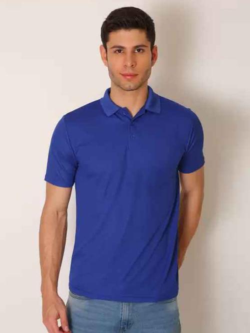 navy blue solid polo t-shirt - 18520329 - Very Small Image - 1