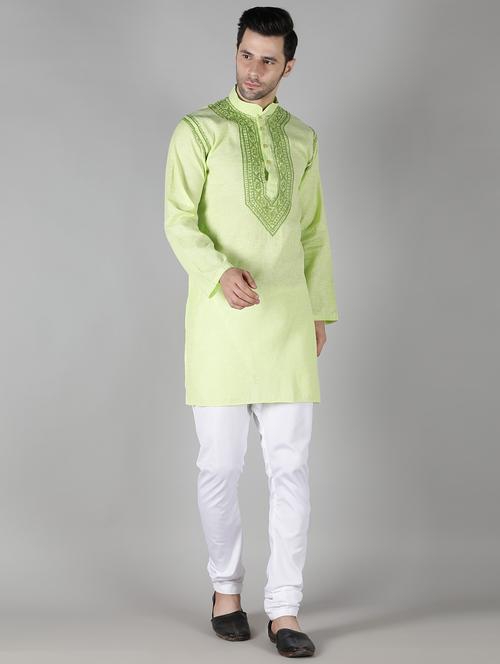 embroidered melange medium kurta - 18520379 - Very Small Image - 1