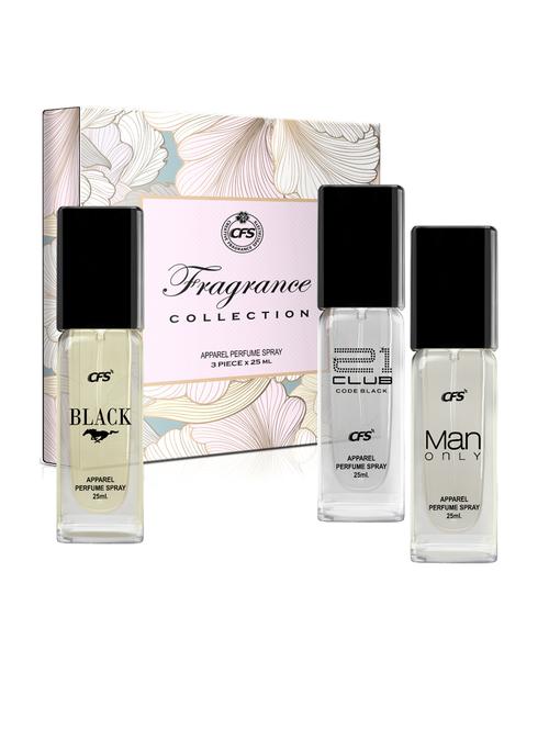 cfs fragrance collection unisexperfume giftset cfs black, manonly black, 21 clubcodeblack 25ml each - 18522456 - Very Small Image - 1