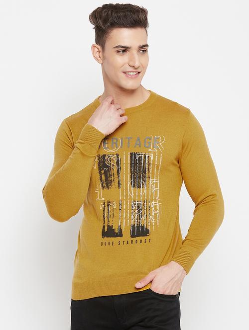 yellow chest printed pullover - 18522513 - Very Small Image - 1