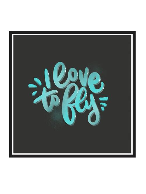 i-love-to-fly paper poster / sticker paper print (12 inch x 12 inch, rolled) - 18522729 - Very Small Image - 1