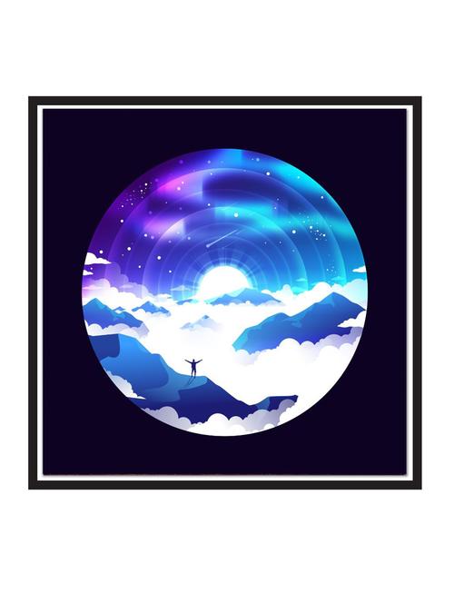 cloudy-sea paper poster / sticker paper print (12 inch x 12 inch, rolled) - 18522791 - Very Small Image - 1