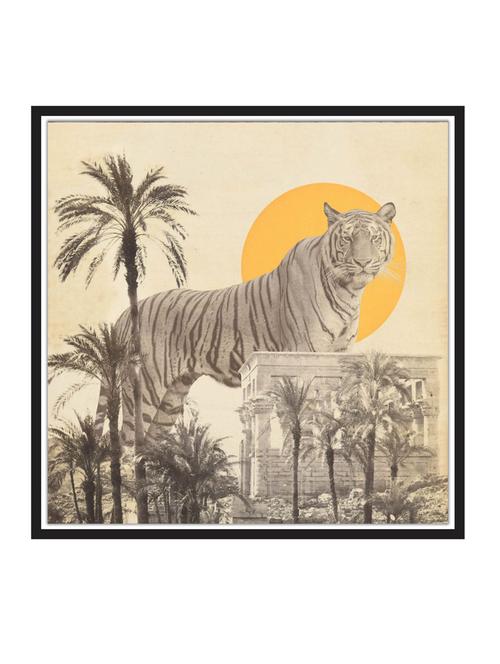 giant-tiger-in-ruins-and-palms paper poster / sticker paper print (12 inch x 12 inch, rolled) - 18522841 - Very Small Image - 1
