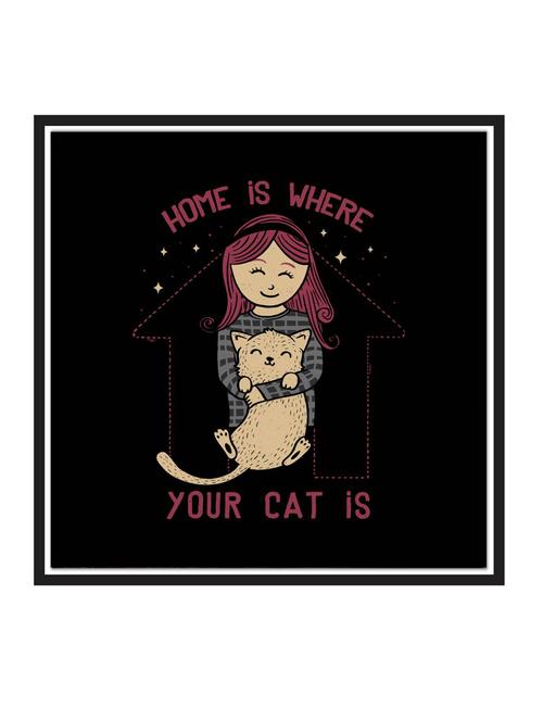 home-is-where-your-cat-is paper poster / sticker paper print (12 inch x 12 inch, rolled) - 18522860 - Very Small Image - 1