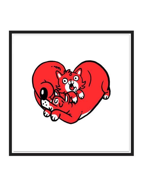 i-love-dogs-and-cats paper poster / sticker paper print (12 inch x 12 inch, rolled) - 18522869 - Very Small Image - 1