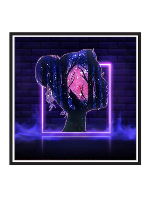 neon-lady paper poster / sticker paper print (12 inch x 12 inch, rolled) - 18522891 - Very Small Image - 1