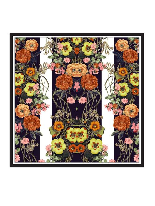 orange-floral-crossings paper poster / sticker paper print (12 inch x 12 inch, rolled) - 18523025 - Very Small Image - 1