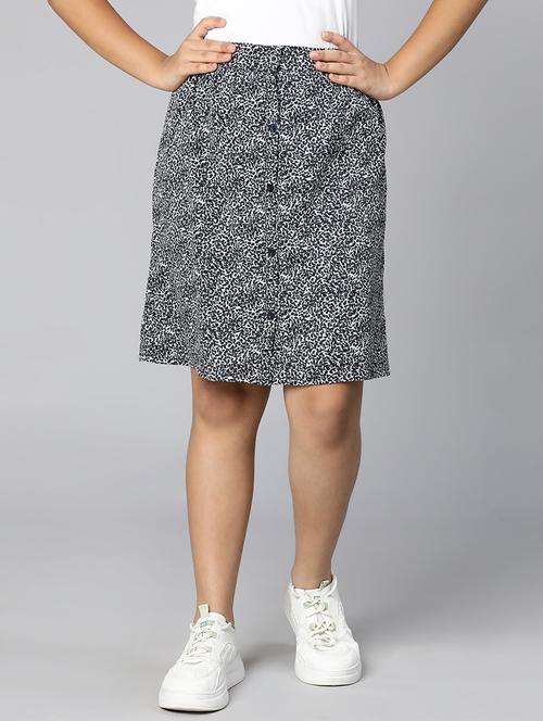 girls button detailed printed skirt - 18523551 - Very Small Image - 1