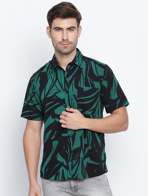 green printed casual shirt - 18523575 - Very Small Image - 1