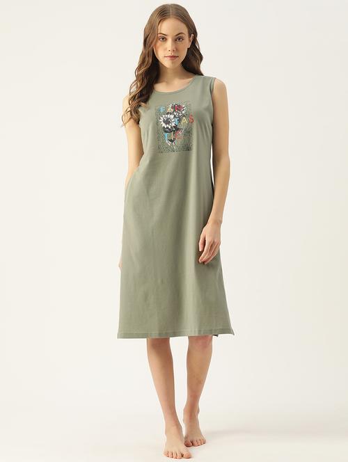 printed round neck sleepshirt - 18523790 - Very Small Image - 1