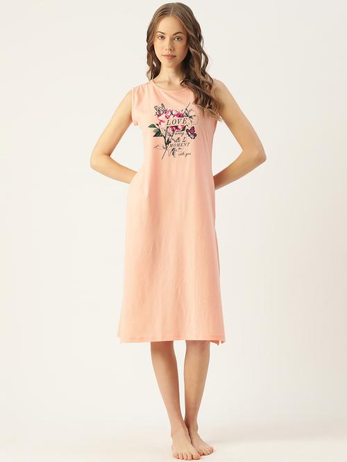 printed round neck sleepshirt - 18523791 - Very Small Image - 1