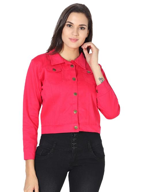 long sleeved solid denim jacket - 18523946 - Very Small Image - 1