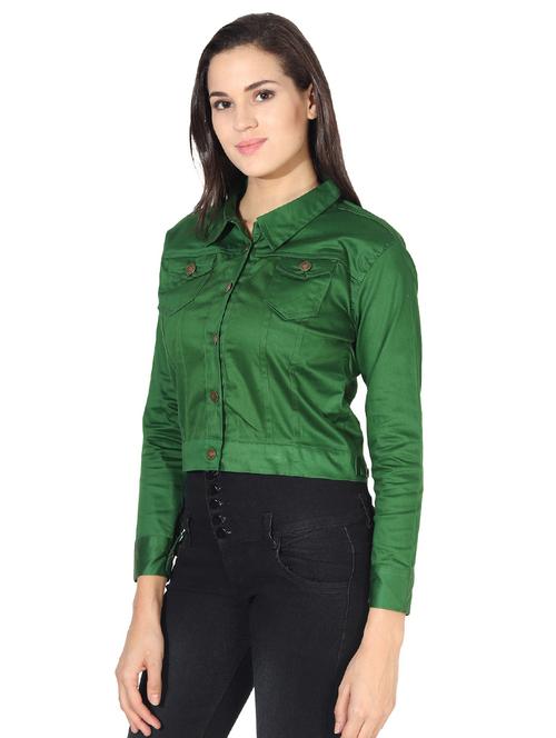 long sleeved solid denim jacket - 18523947 - Very Small Image - 1