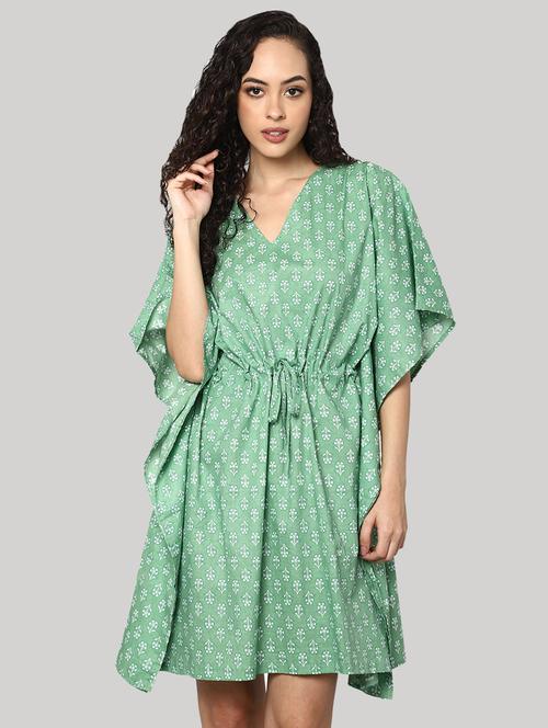 v-neck printed kaftan dress - 18524049 - Very Small Image - 1