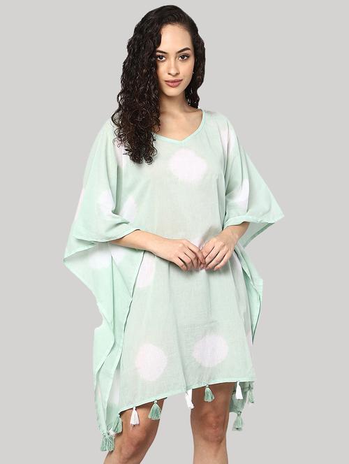 v-neck tie & dye kaftan dress - 18524056 - Very Small Image - 1