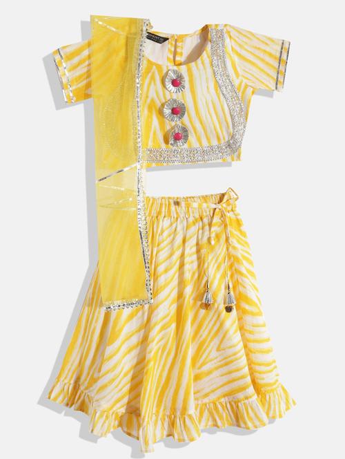 girls gota work lehnga choli with dupatta - 18524485 - Very Small Image - 1