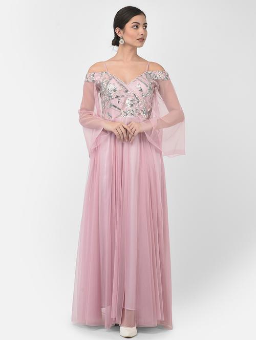 cold shoulder embellished gown dress - 18524524 - Very Small Image - 1