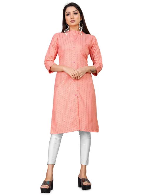 foil print straight kurta - 18524551 - Very Small Image - 1