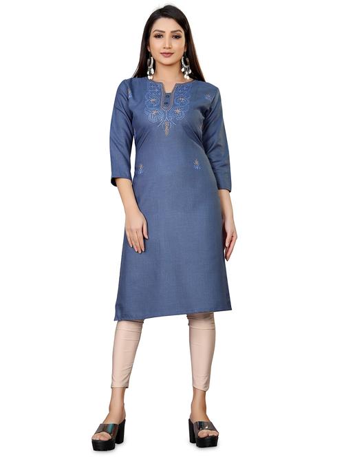 embroidered straight kurta - 18524555 - Very Small Image - 1