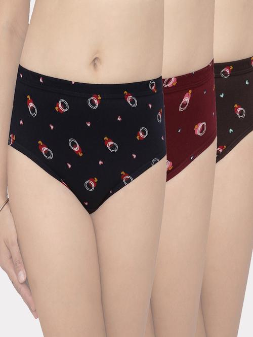 pack of 3 high rise printed hipster panty - 18524574 - Very Small Image - 1